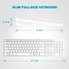 B.FRIENDIT Wired USB Keyboard, Comfortable Quiet Chocolate Keys, Durable Ultra-Slim Computer Keyboard Wired(QWERTY) for PC, Windows 11/10/8/7/XP/Vista KB1430 (Silver, Wired Keyboard for Windows) view 4
