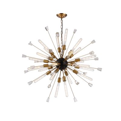 Decomust 40 Inch Italian Starburst Sprigny Chandelier Gold Brass Finish Orb Sputnik Crystal Pendant Lamp