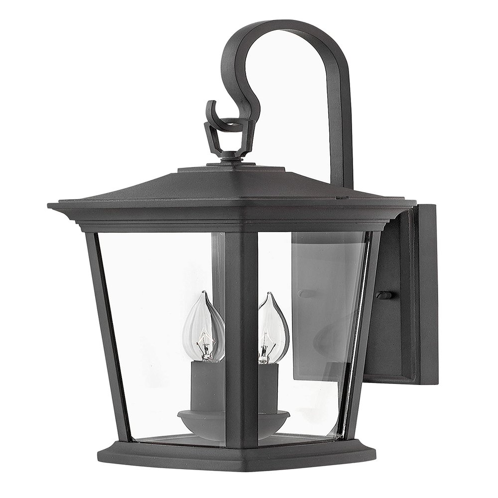 Hinkley Bromley Medium LED Wall Mount Lantern, Museum Black, 120V, Add Security to Porches, Patios, Exterior Spaces with Durable LED Outdoor Lighting, Includes 2-5w Cand. LED Lamps, 2364MB-LL