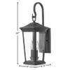 Hinkley Bromley Medium LED Wall Mount Lantern, Museum Black, 120V, Add Security to Porches, Patios, Exterior Spaces with Durable LED Outdoor Lighting, Includes 2-5w Cand. LED Lamps, 2364MB-LL view 3