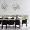Caged Cubist Pendant Metron Chandelier 6 Light Multifaceted Frame Interlock (Polished Nickel) view 1