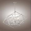 Caged Cubist Pendant Metron Chandelier 6 Light Multifaceted Frame Interlock (Polished Nickel) view 2