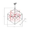 Caged Cubist Pendant Metron Chandelier 6 Light Multifaceted Frame Interlock (Polished Nickel) view 3