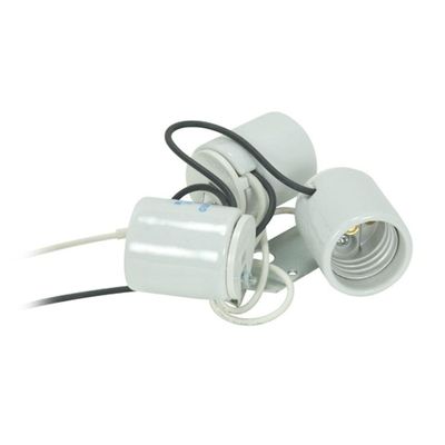 Satco 81082-1/8 IP Metal Strap 3 Light Porcelain Socket (80-1082)