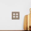 Nostalgic Warehouse New York Switch Plate with Double Outlet in Antique Brass view 2