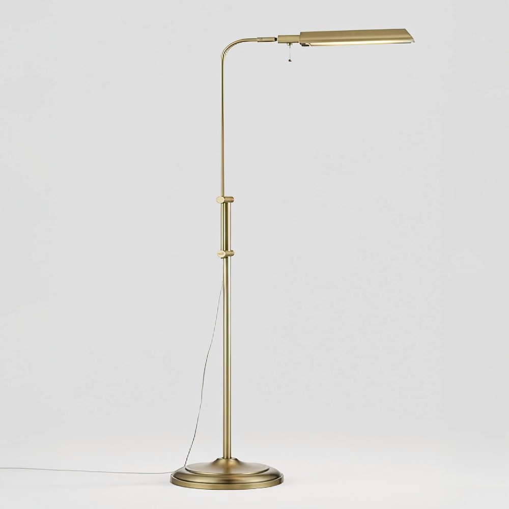 Culver Adjustable Height Aged Brass Pharmacy LED 57" Tall Floor Lamp