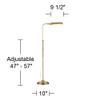 Culver Adjustable Height Aged Brass Pharmacy LED 57" Tall Floor Lamp view 4