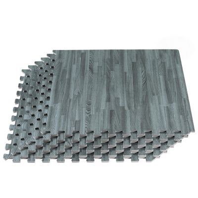 Forest Floor 5/8 Inch Thick Printed Foam Tiles, Premium Wood Grain Interlocking Foam Floor Mats, Anti-Fatigue Flooring, Slate, 16 Sq Ft