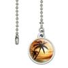Sunset on Tropical Beach with Palm Trees Hawaii Orange Ceiling Fan and view 2
