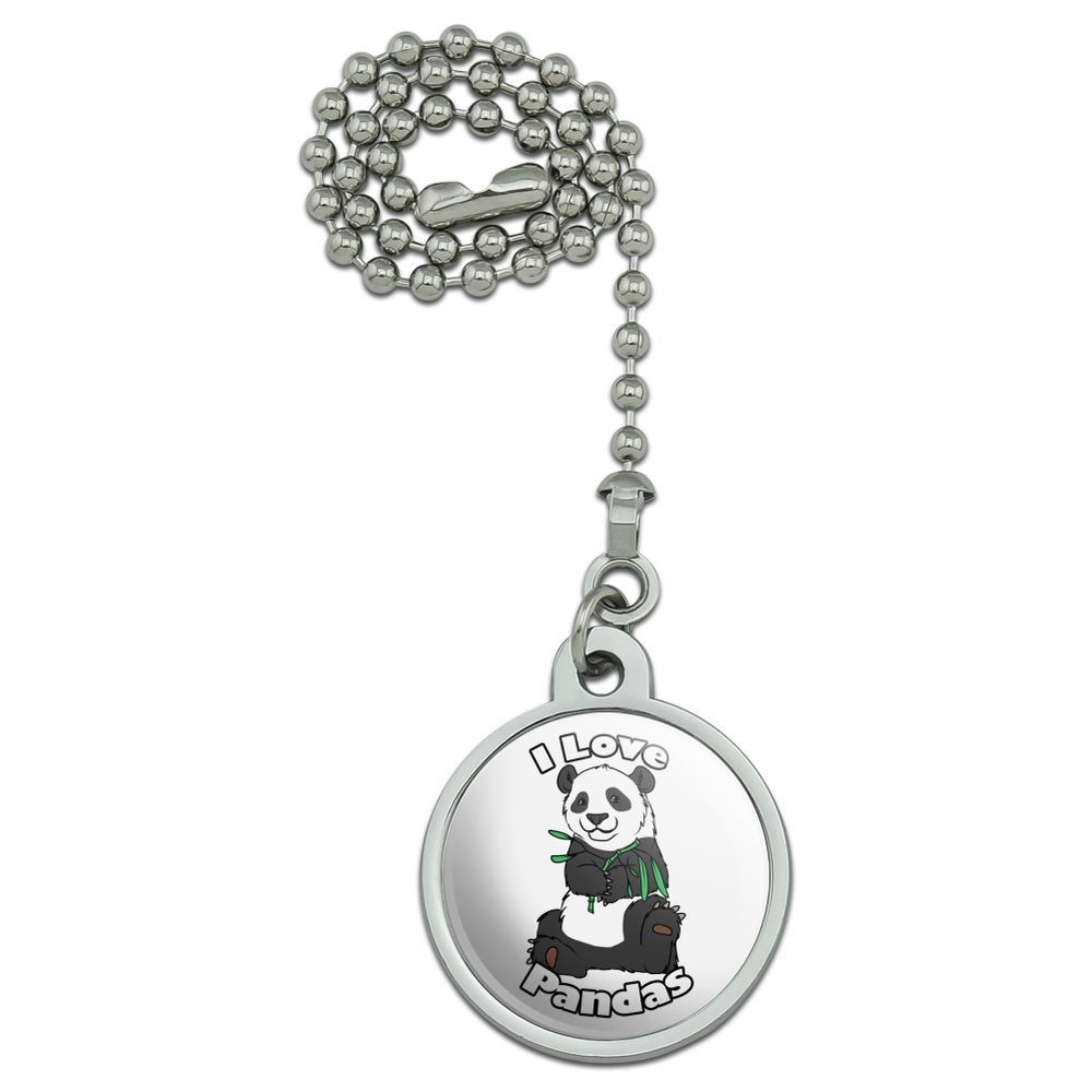 GRAPHICS & MORE I Love Pandas with Bamboo Shoots Ceiling Fan and Light Pull Chain