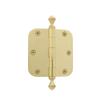 Grandeur Hardware 824306 3.5" Acorn Tip Residential Hinge with 5/8" Radius Corners in Polished Brass view 1