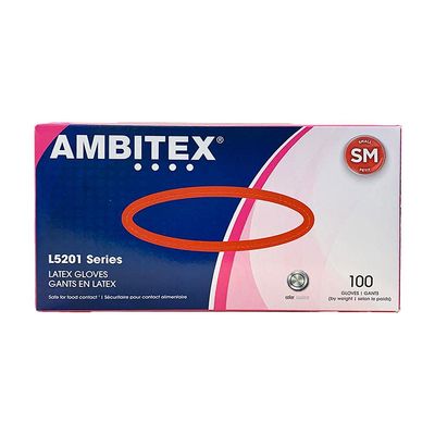 Tradex International Powder-Free Latex General Purpose Gloves, Small, White, Box of 100