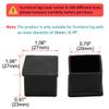 uxcell Rubber Chair Leg Caps End Pad Feet Cover Furniture Slider Floor Protector 5pcs 0.79" x 0.79"(20x20mm) Inner Size, Reduce Noise Prevent Scratch view 2