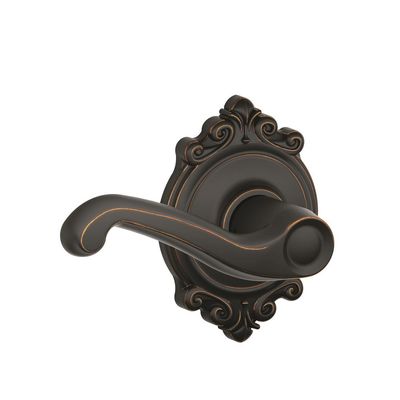 SCHLAGE F10 FLA 716 BRK Brookshire Collection Flair Passage Lever, Aged Bronze