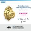SCHLAGE Georgian Knob with Brookshire Trim Non-Turning Lock, Bright Brass (F170 GEO 605 BRK) view 3
