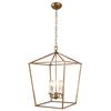 Decomust Openwork Lantern Pendant Stairway Entry Kitchen Hall Foyer Fixture Chandelier (Gold) view 1