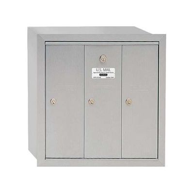Salsbury Industries 3503ARU Recessed Mounted Vertical Mailbox with 3 Doors and USPS Access, Aluminum
