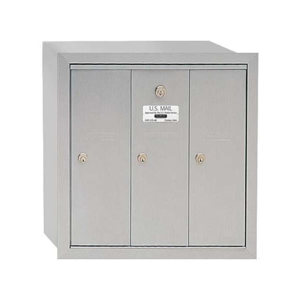 Salsbury Industries 3503ARU Recessed Mounted Vertical Mailbox with 3 Doors and USPS Access, Aluminum