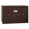 Salsbury Industries 3505ZRP Recessed Mounted Vertical Mailbox with Master Commercial Lock with Private Access and 5 Doors, Bronze view 1
