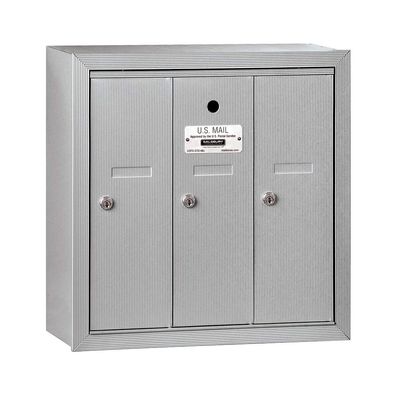 Salsbury Industries 3503ASU Surface Mounted Vertical Mailbox with 3 Doors and USPS Access, Aluminum