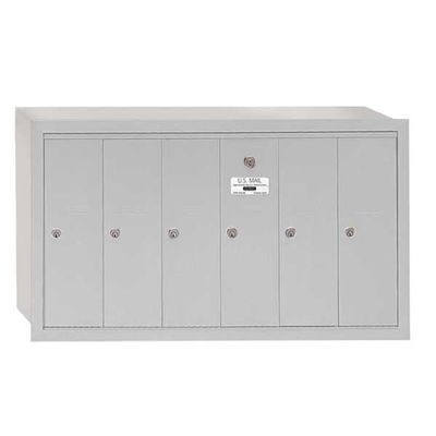 Salsbury Industries 3506ARU Recessed Mounted Vertical Mailbox with 6 Doors and USPS Access, Aluminum