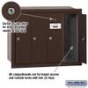 Salsbury Industries 3504ZRU Recessed Mounted Vertical Mailbox with USPS Access and 4 Doors, Bronze view 2