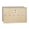 Salsbury Industries 3505SRU Recessed Mounted Vertical Mailbox for use with USPS Lock, 5 Doors, Sandstone view 1