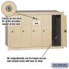 Salsbury Industries 3505SRU Recessed Mounted Vertical Mailbox for use with USPS Lock, 5 Doors, Sandstone view 2