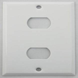 Stamped Steel Smooth White 1 Gang Wall Plate for 2 Despard Switches