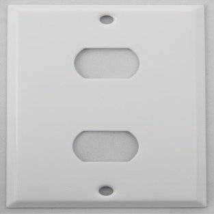 Stamped Steel Smooth White 1 Gang Wall Plate for 2 Despard Switches