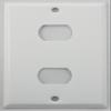 Stamped Steel Smooth White 1 Gang Wall Plate for 2 Despard Switches view 1