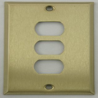 Classic Accents Stamped Satin Brass 1 Single Gang Wall Plate for 3 Despard Switches