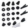 ALXCD Replacement Ear Tips & Clips for in-Ear Earphone, S/M/L Sizes & Double/Triple Flange 9 Pairs Silicone Replacement Earbud Tips Eartips Adapter & 4 Pcs Long/Short Earphone Wire Clip (Black 18+4) view 1