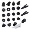 ALXCD Replacement Ear Tips & Clips for in-Ear Earphone, S/M/L Sizes & Double/Triple Flange 9 Pairs Silicone Replacement Earbud Tips Eartips Adapter & 4 Pcs Long/Short Earphone Wire Clip (Black 18+4) view 2