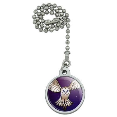 GRAPHICS & MORE Barn Owl Flying in Night Sky Ceiling Fan and Light Pull Chain