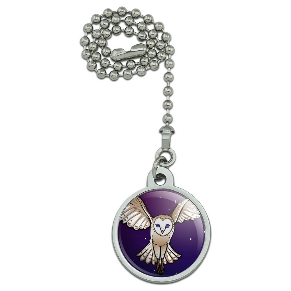 GRAPHICS & MORE Barn Owl Flying in Night Sky Ceiling Fan and Light Pull Chain