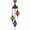 Paykoc Imports Turkish Mosaic Chandelier - 3 Bulbs - 12"x33" - B2 view 1