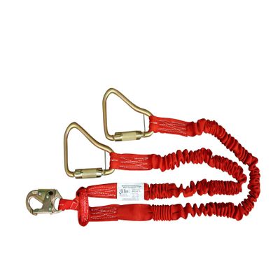 Elk River 35406 Flex-NoPac Energy-Absorbing 2 Leg Polyester Web Lanyard with Zsnaphook and Carabiner, 3600 lbs Gate, 6' Length x 1-1/2" Width