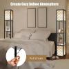 Costzon Shelf Floor Lamp w/ 2 Storage Shelves, 63 Inch Height, Switch on/Off, ETL Approved, Linen Shade view 4