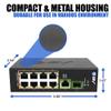 BV-Tech 8 Port PoE Switch with 1 Gigabit Uplink and Industrial DIN Rail - Power Over Ethernet Network Switch for IP Cameras, VoIP Phones, Wireless APs - IEEE802.3af/at, Wide Temperature Range view 4