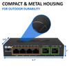 BV-Tech 6 Port PoE+ Switch (4 PoE+ Ports with 2 Ethernet Uplink and Extend Function)  60W  802.3at + 1 High Power PoE Port| Desktop Fanless Design | Plug & Play | Sturdy Metal Housing view 3