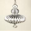 Large Fluted Silver Metal Corrugated Ceiling Fan Pull Chain view 1