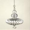 Large Fluted Silver Metal Corrugated Ceiling Fan Pull Chain view 2