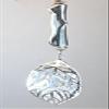 Glass Diamonds Inside a Silvery Openwork Filigree Leaf with Metal Branch Ceiling Fan Pull Chain view 1