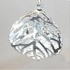 Glass Diamonds Inside a Silvery Openwork Filigree Leaf with Metal Branch Ceiling Fan Pull Chain view 2