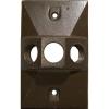 Morris 37334 Weatherproof Cover, 1-Gang, Rectangular Lamp Holder, (3) 1/2-inch Holes, 1 Closure Plug, Bronze view 1