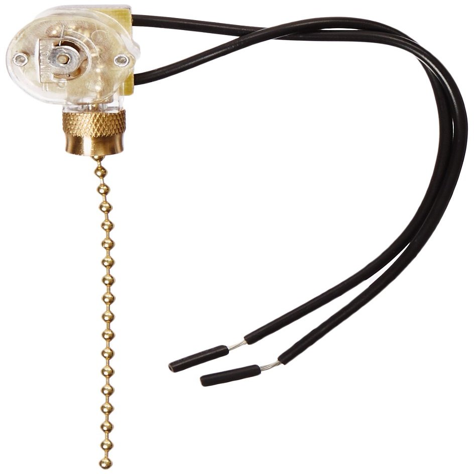 Morris 70010 Pull Chain, SPST Brass, On-Off, 6-inch Leads, 1.25-inch x .825-inch x .625-inch, 1-Pack