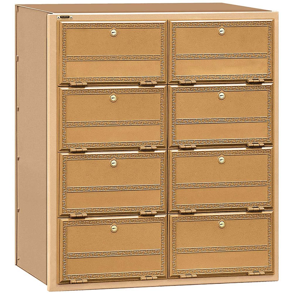 Salsbury Industries 2108RL Americana Mailbox, 8 Doors, Rear Loading, Aluminum