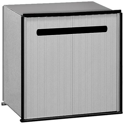 Salsbury Industries 2280 Aluminum Drop Box, 1 Compartment, Aluminum with Black Trim