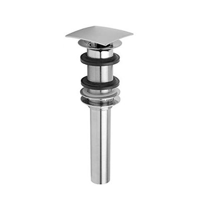 Jaclo 838-PCH C.O. Style Stationary Square Top Drain without Overflow Holes, Polished Chrome